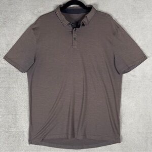 Lululemon Evolution Polo Shirt Men's XL* Gray Purple Performance Stretch‎